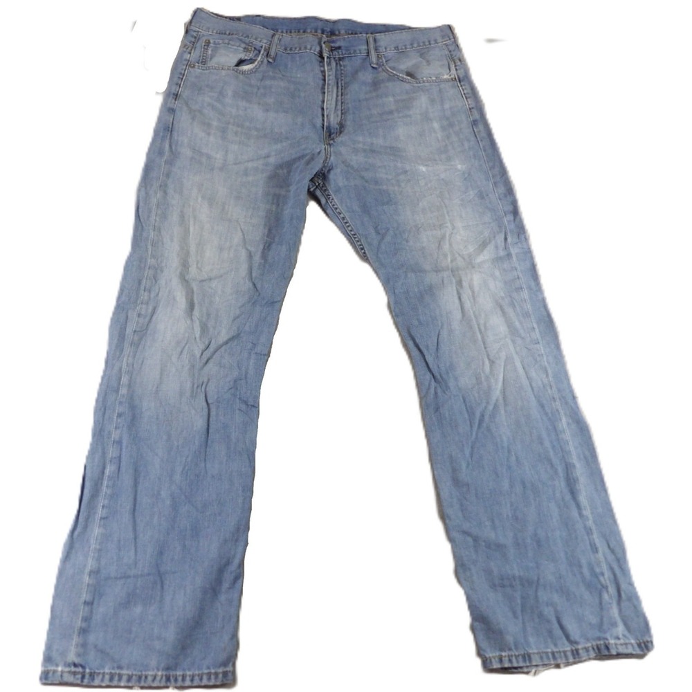 Levis 569 Jeans Men W38 L34 Blue Denim Light Wash Loose Straight Baggy Work Wear